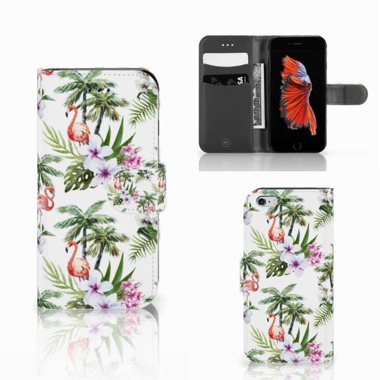 Apple iPhone 6 | 6s Boekhoesje Design Flamingo Palms
