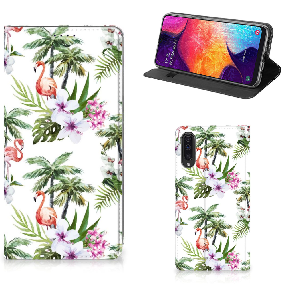 Samsung Galaxy A50 Hoesje maken Flamingo Palms