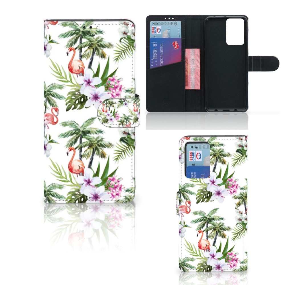 Xiaomi Redmi Note 10 Pro Telefoonhoesje met Pasjes Flamingo Palms