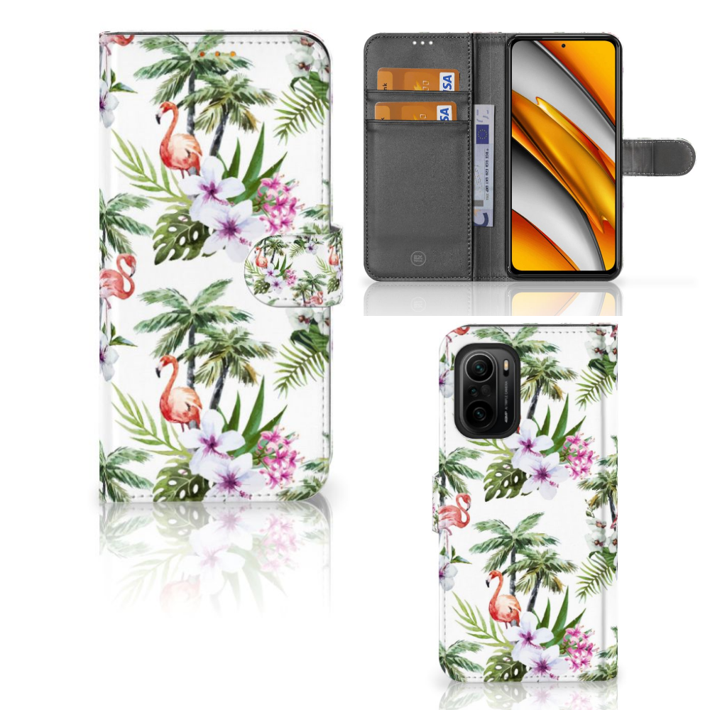 Poco F3 | Xiaomi Mi 11i Telefoonhoesje met Pasjes Flamingo Palms