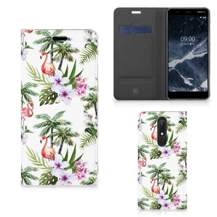 Nokia 5.1 (2018) Hoesje maken Flamingo Palms
