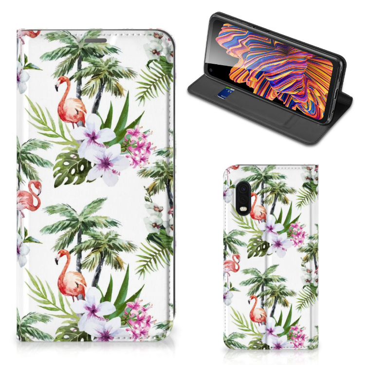 Samsung Xcover Pro Hoesje maken Flamingo Palms