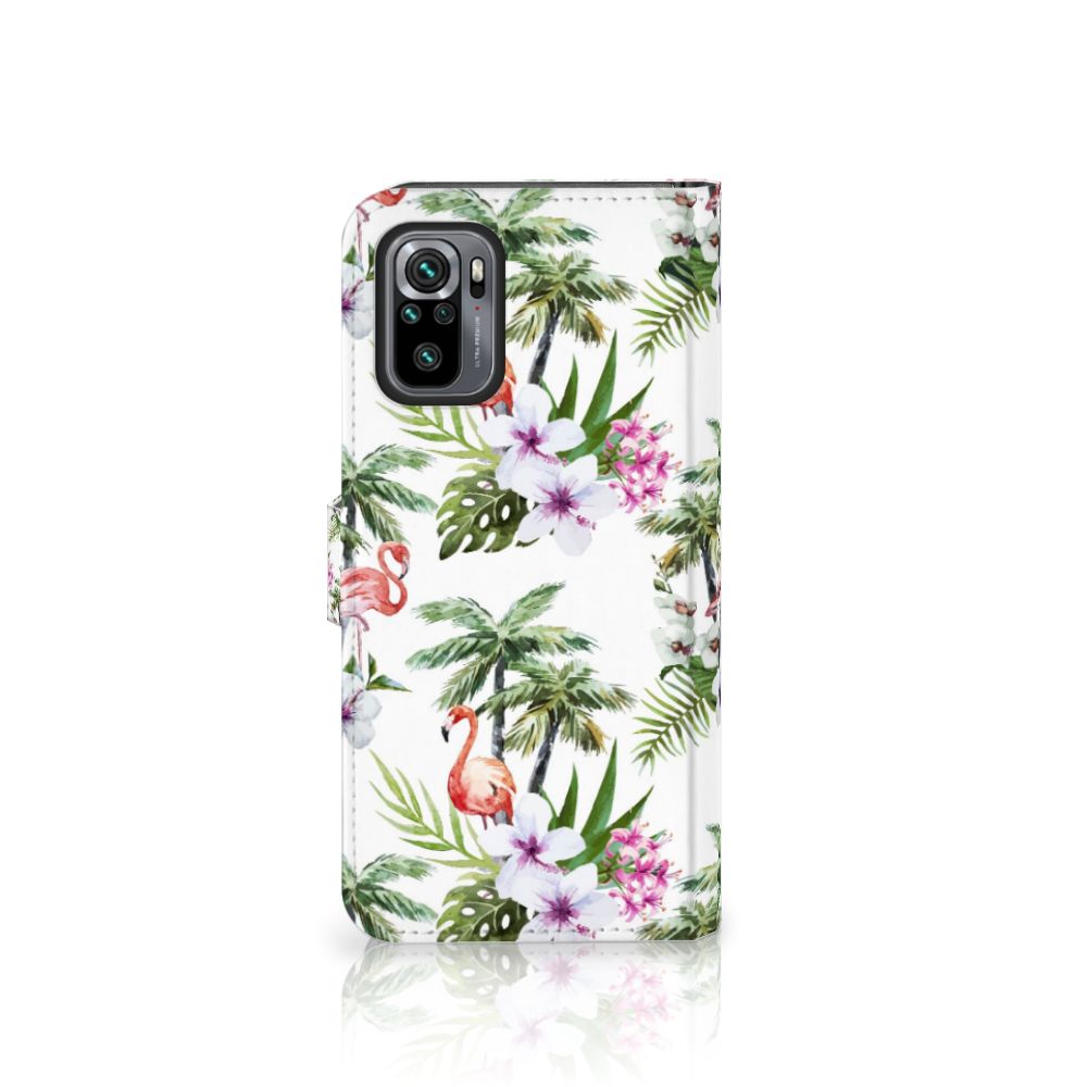 Xiaomi Redmi Note 10S | 10 4G | Poco M5s Telefoonhoesje met Pasjes Flamingo Palms