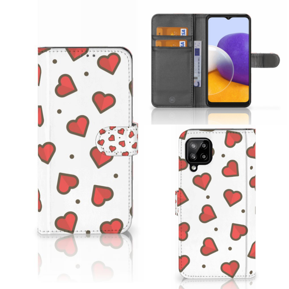 Samsung Galaxy A22 4G | M22 Telefoon Hoesje Hearts