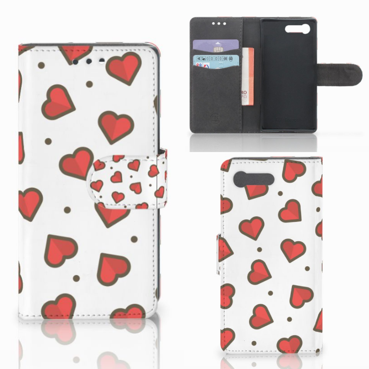 Sony Xperia X Compact Telefoon Hoesje Hearts