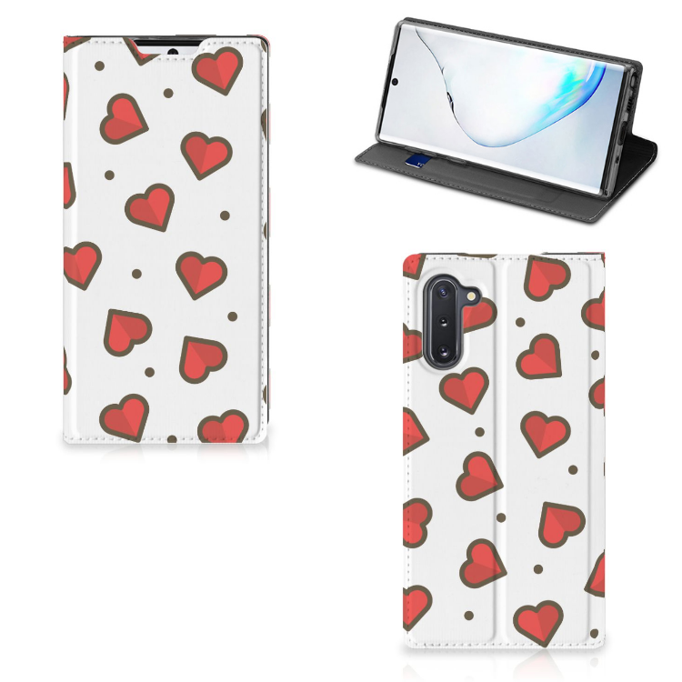 Samsung Galaxy Note 10 Hoesje met Magneet Hearts