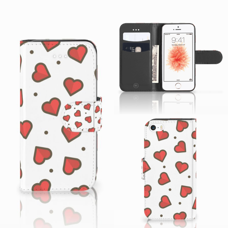 Apple iPhone 5 | 5s | SE Boekhoesje Design Hearts
