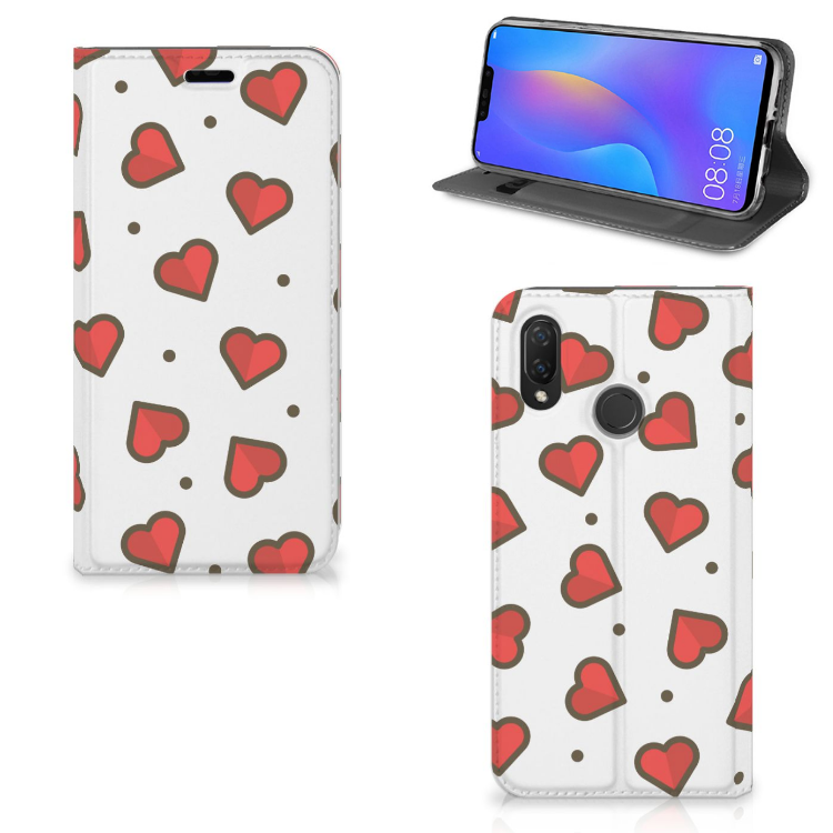 Huawei P Smart Plus Hoesje met Magneet Hearts