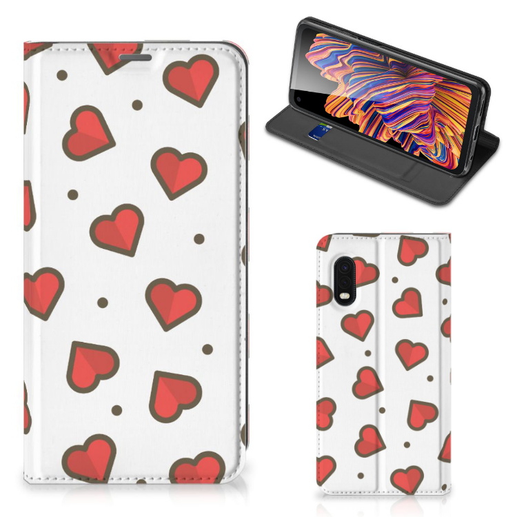 Samsung Xcover Pro Hoesje met Magneet Hearts