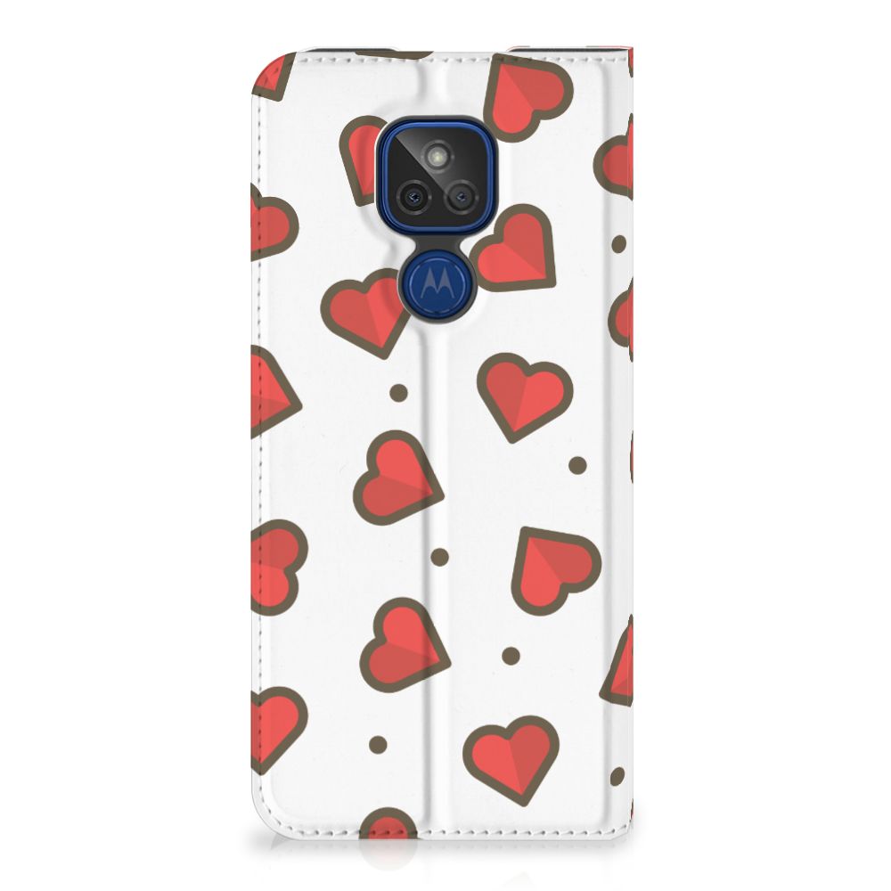 Motorola Moto G9 Play Hoesje met Magneet Hearts