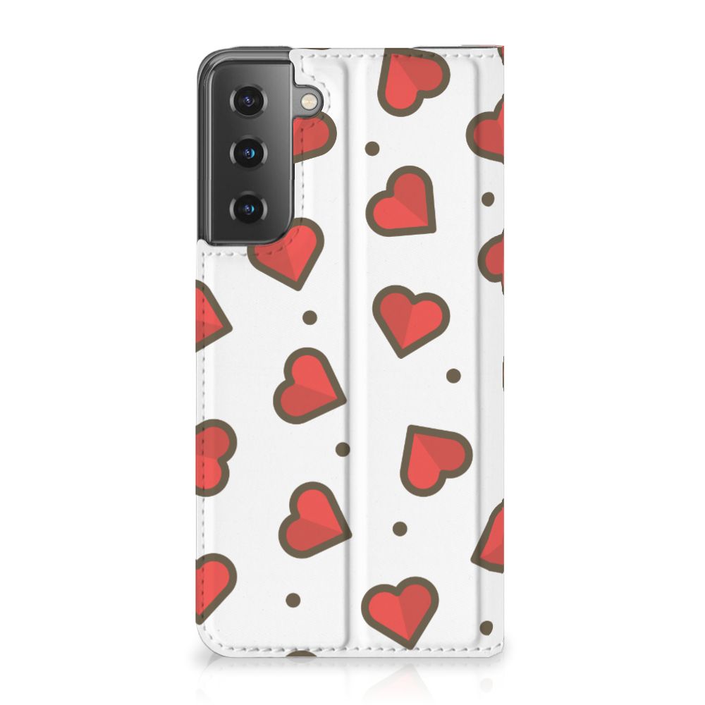 Samsung Galaxy S21 Hoesje met Magneet Hearts