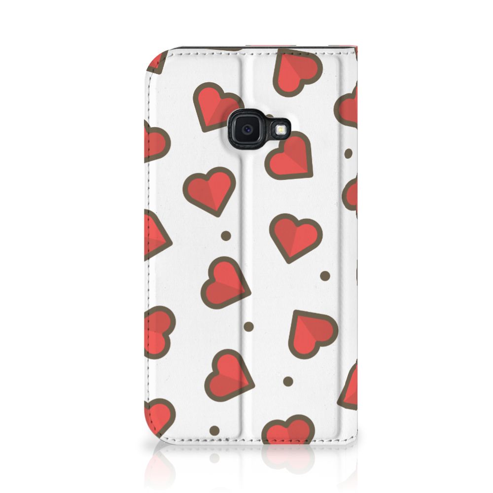 Samsung Galaxy Xcover 4s Hoesje met Magneet Hearts