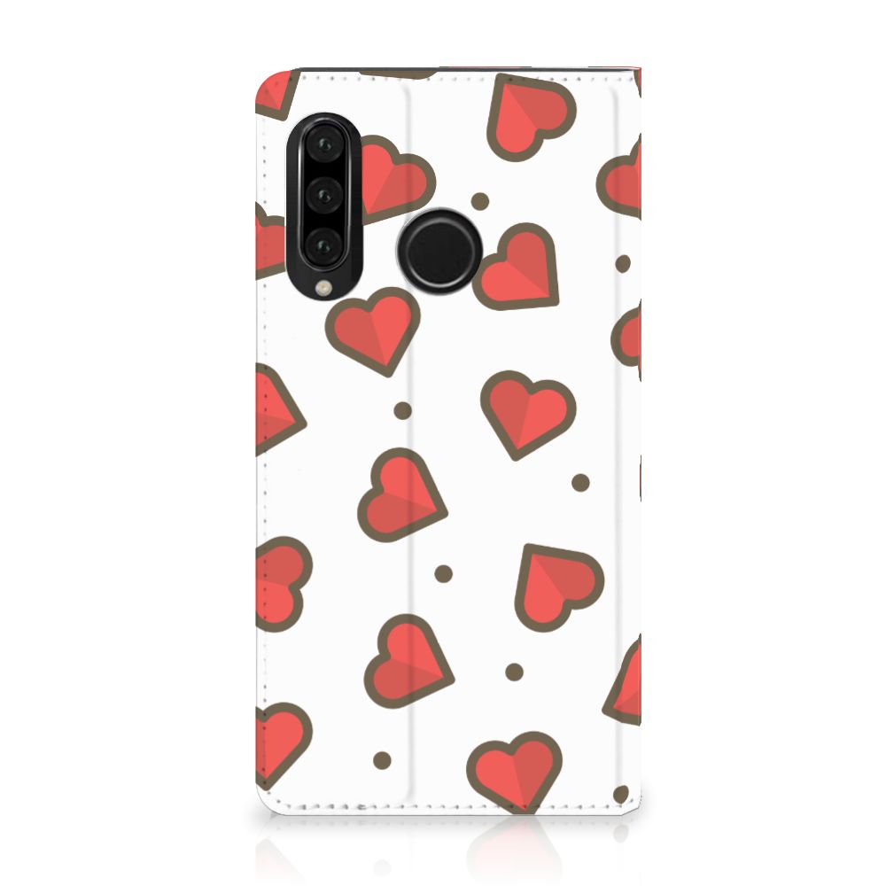 Huawei P30 Lite New Edition Hoesje met Magneet Hearts