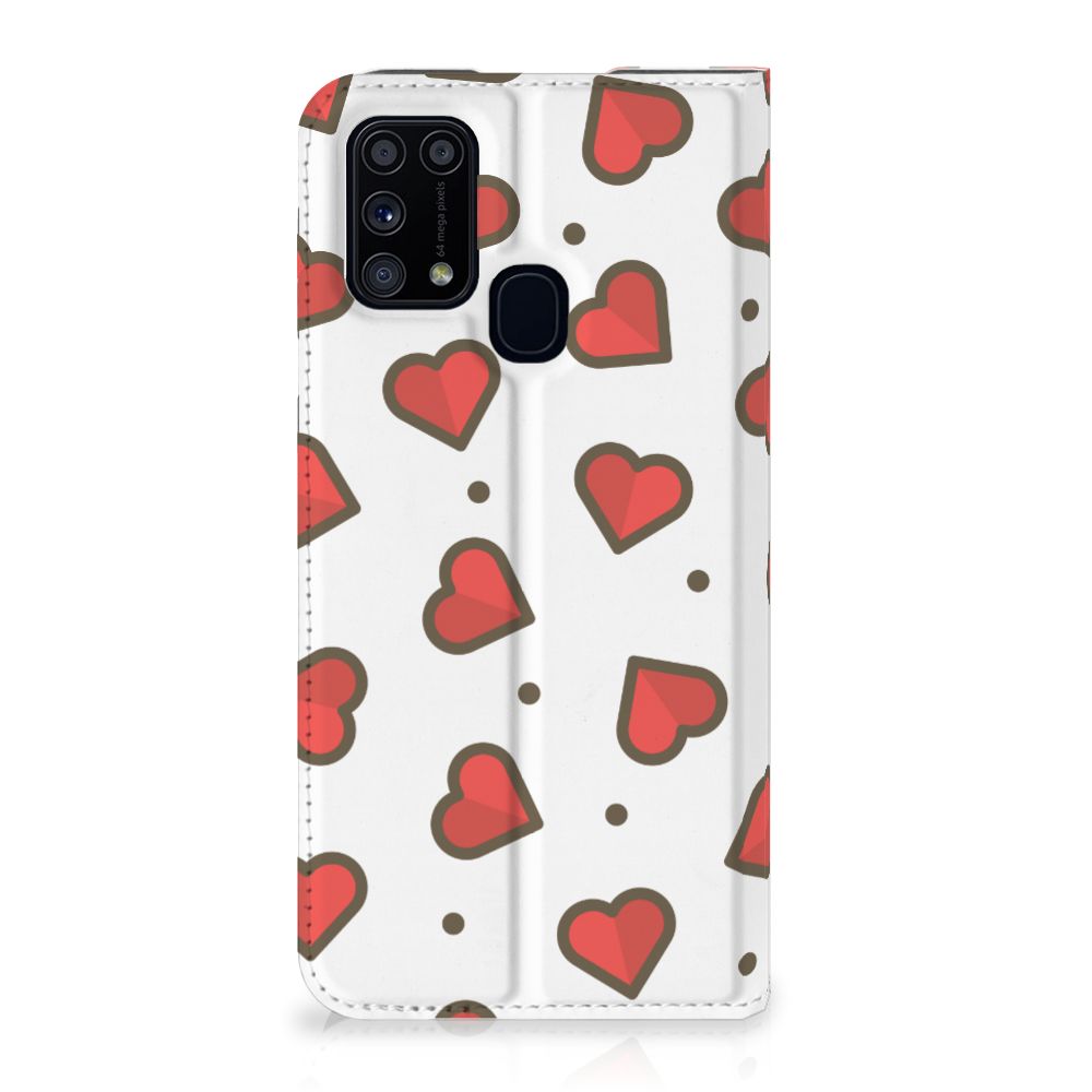 Samsung Galaxy M31 Hoesje met Magneet Hearts