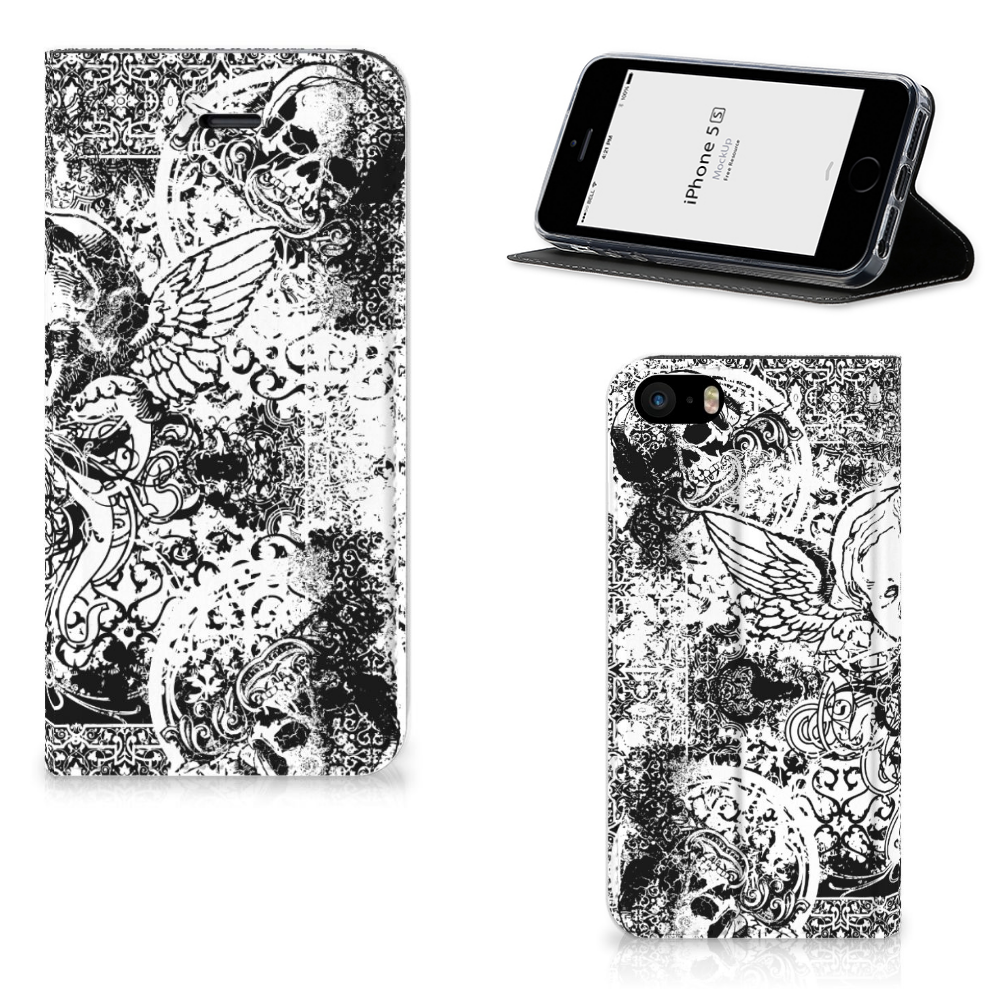 Mobiel BookCase iPhone SE|5S|5 Skulls Angel