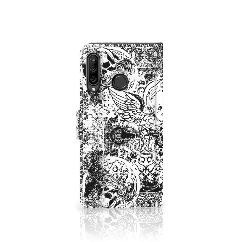 Telefoonhoesje met Naam Huawei P30 Lite (2020) Skulls Angel