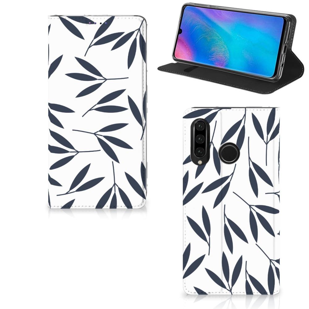 Huawei P30 Lite New Edition Smart Cover Leaves Blue