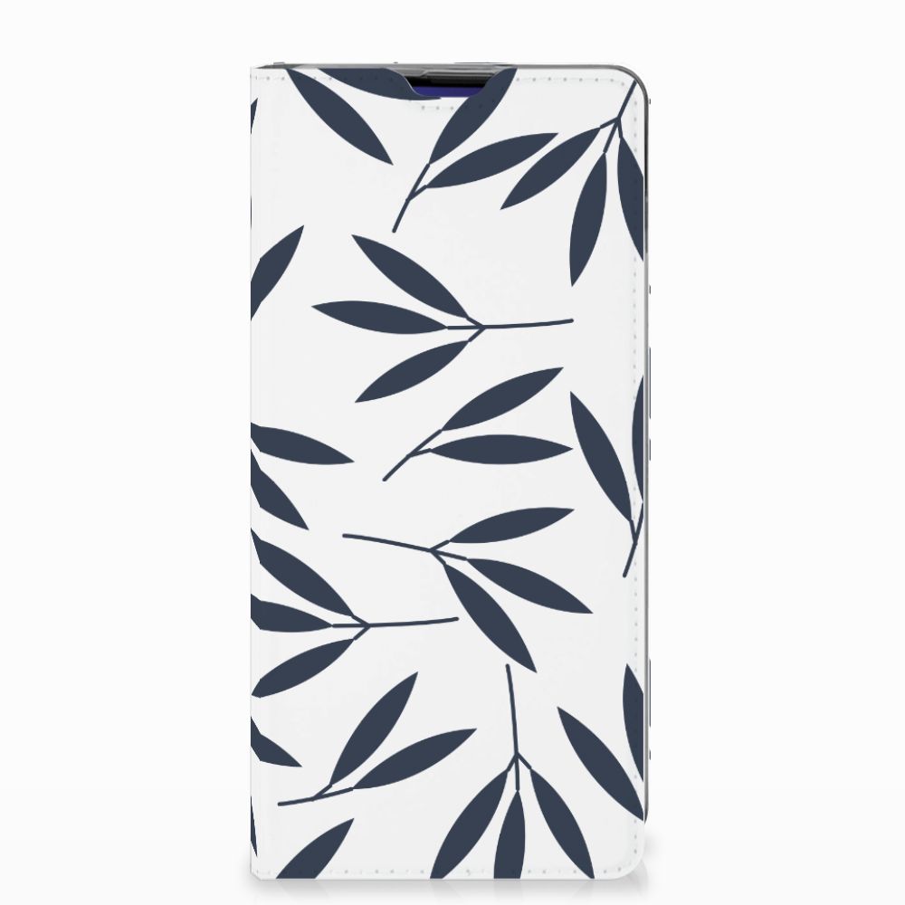 Samsung Galaxy S10 Plus Standcase Hoesje Design Leaves Blue