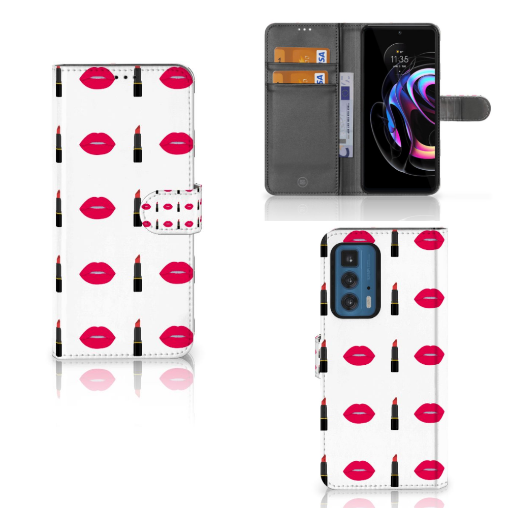 Motorola Edge 20 Pro Telefoon Hoesje Lipstick Kiss