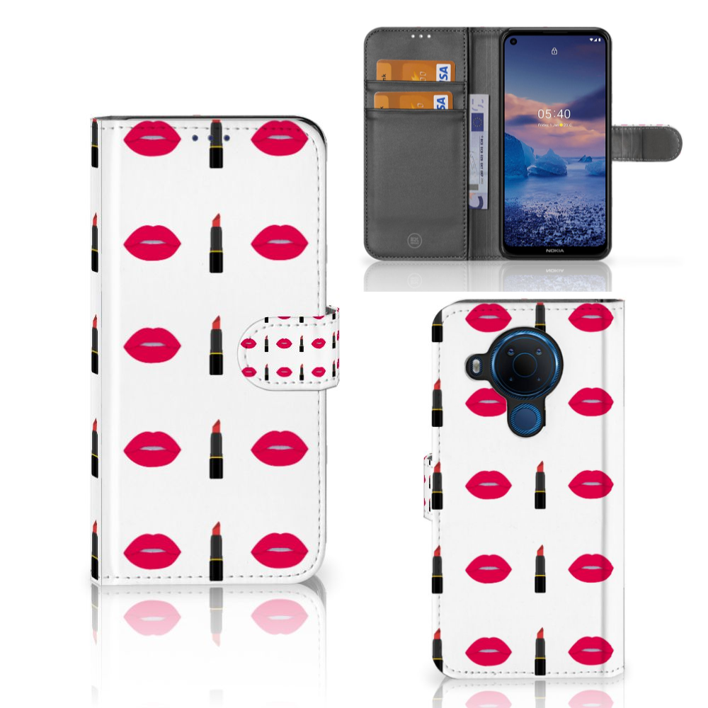 Nokia 5.4 Telefoon Hoesje Lipstick Kiss