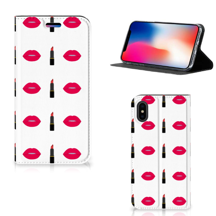 Apple iPhone X | Xs Hoesje met Magneet Lipstick Kiss