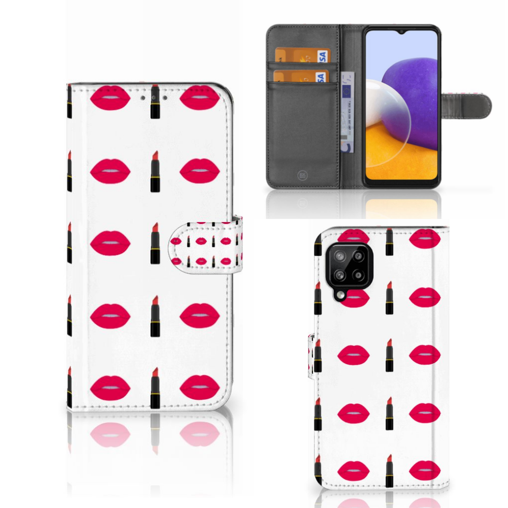 Samsung Galaxy A22 4G | M22 Telefoon Hoesje Lipstick Kiss