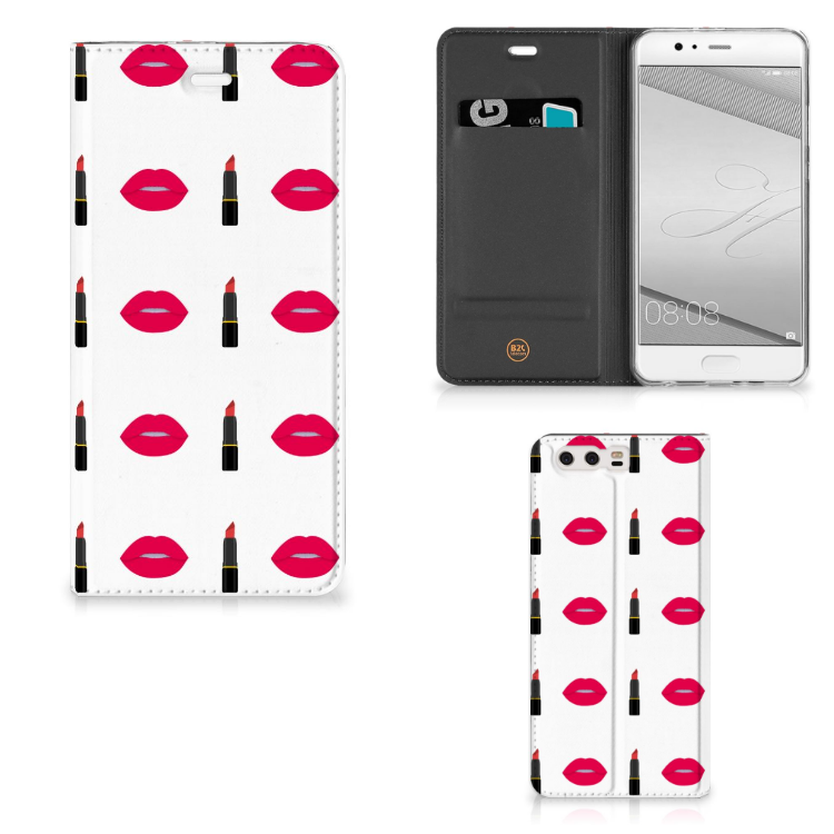 Huawei P10 Plus Standcase Hoesje Design Lipstick Kiss