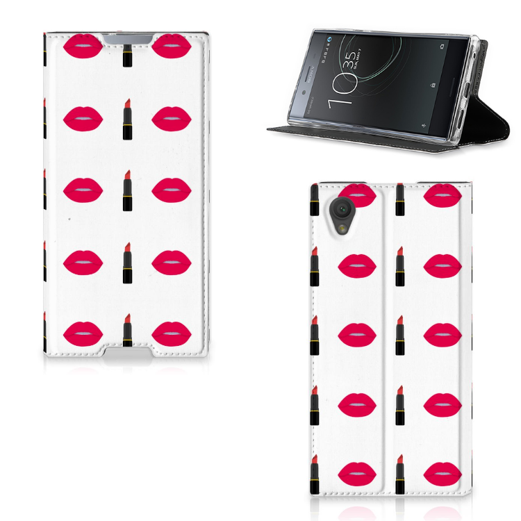 Sony Xperia L1 Hoesje met Magneet Lipstick Kiss
