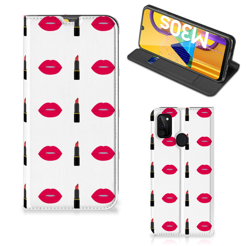 Samsung Galaxy M30s | M21 Hoesje met Magneet Lipstick Kiss