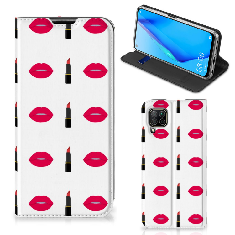 Huawei P40 Lite Hoesje met Magneet Lipstick Kiss