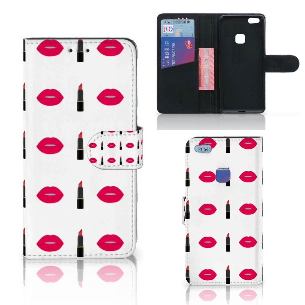 Huawei P10 Lite Boekhoesje Design Lipstick Kiss
