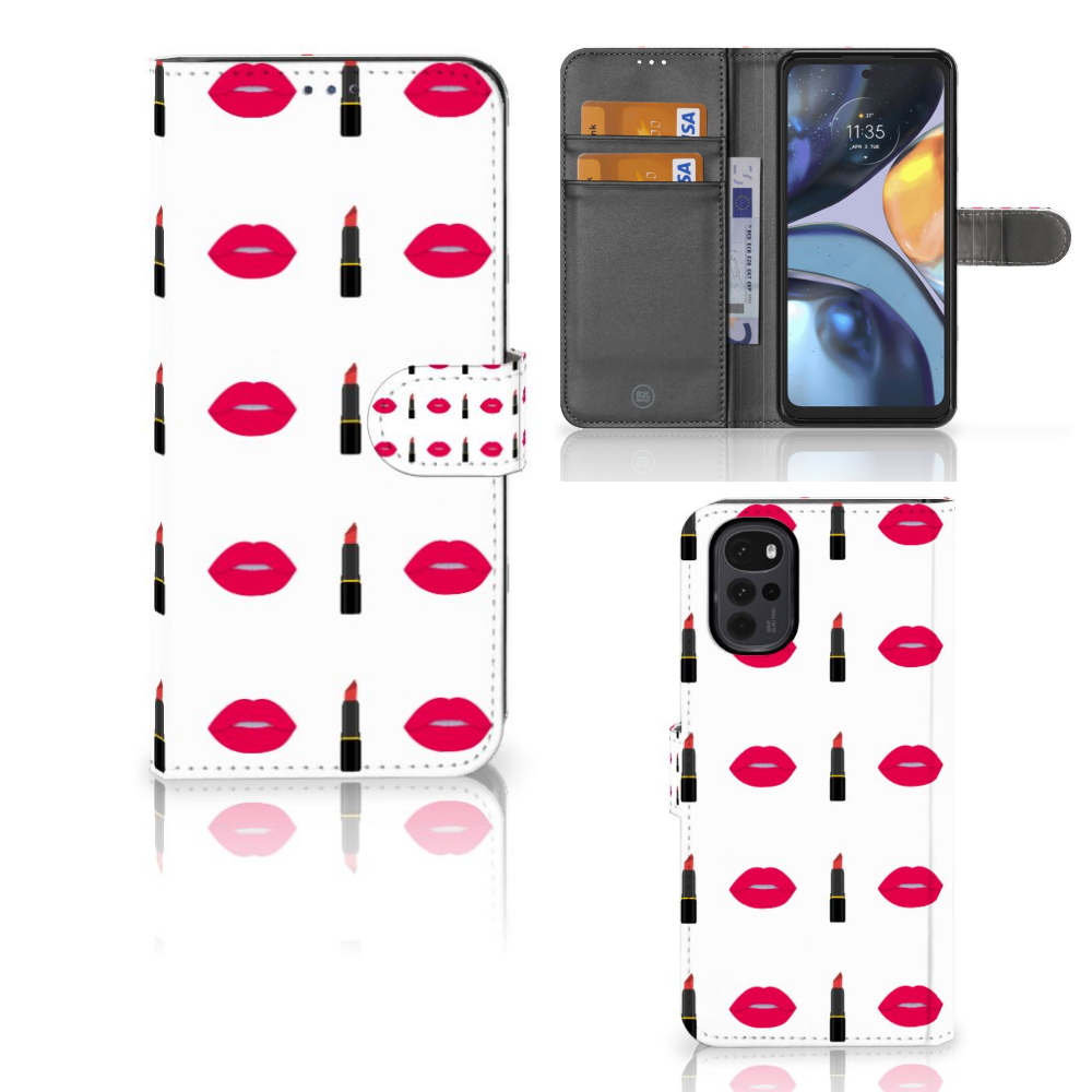 Motorola Moto G22 Telefoon Hoesje Lipstick Kiss