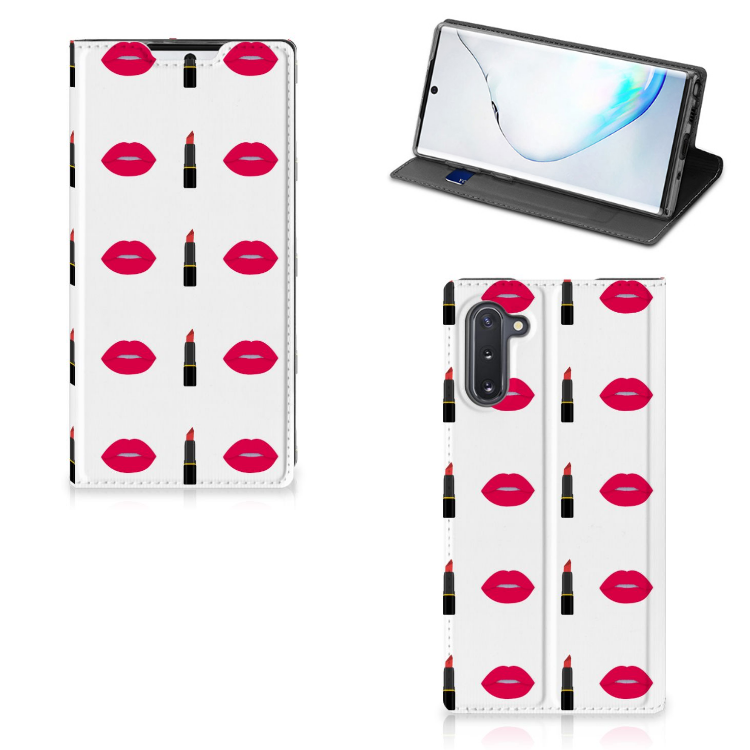Samsung Galaxy Note 10 Hoesje met Magneet Lipstick Kiss