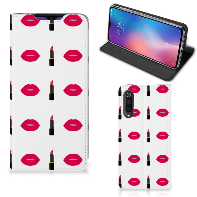 Xiaomi Mi 9 Hoesje met Magneet Lipstick Kiss