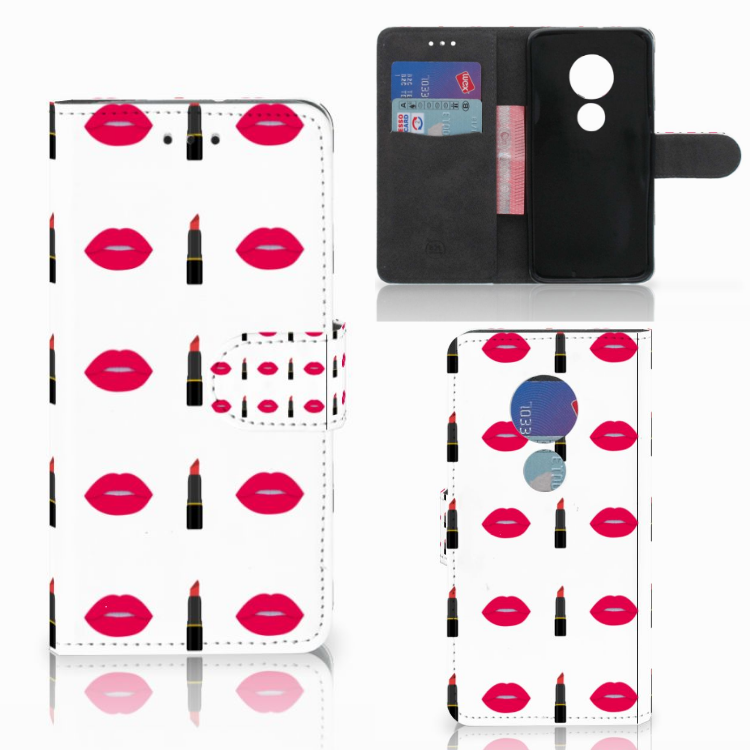 Motorola Moto G7 Play Boekhoesje Design Lipstick Kiss