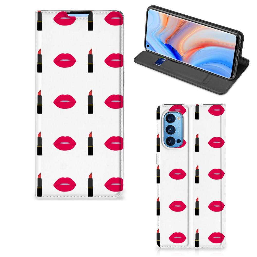 OPPO Reno4 Pro 5G Hoesje met Magneet Lipstick Kiss