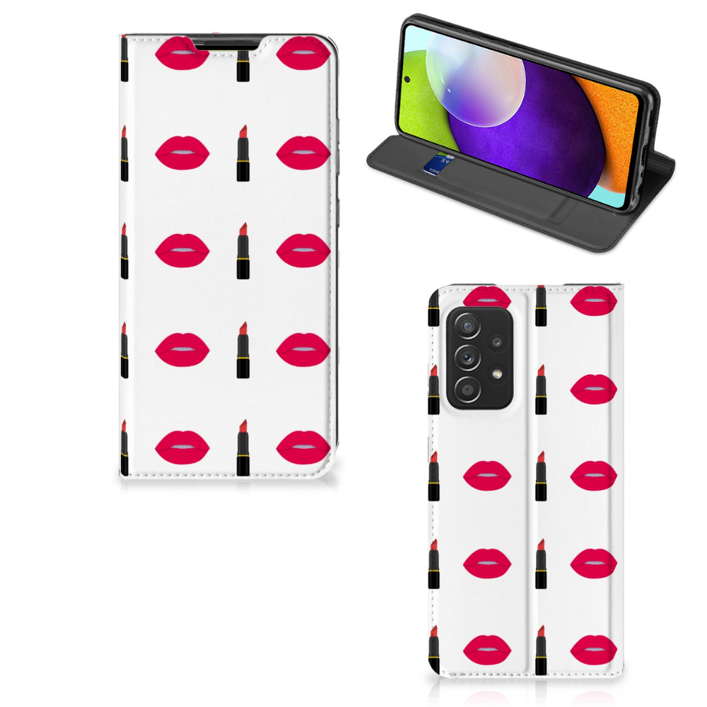 Samsung Galaxy A52 Hoesje met Magneet Lipstick Kiss