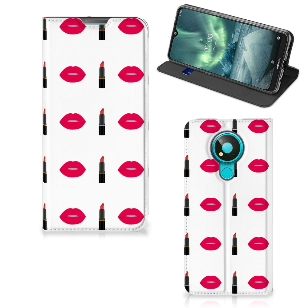 Nokia 3.4 Hoesje met Magneet Lipstick Kiss