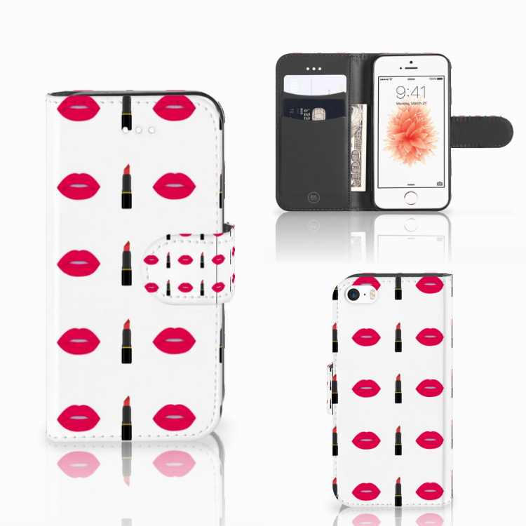 Apple iPhone 5 | 5s | SE Boekhoesje Design Lipstick Kiss
