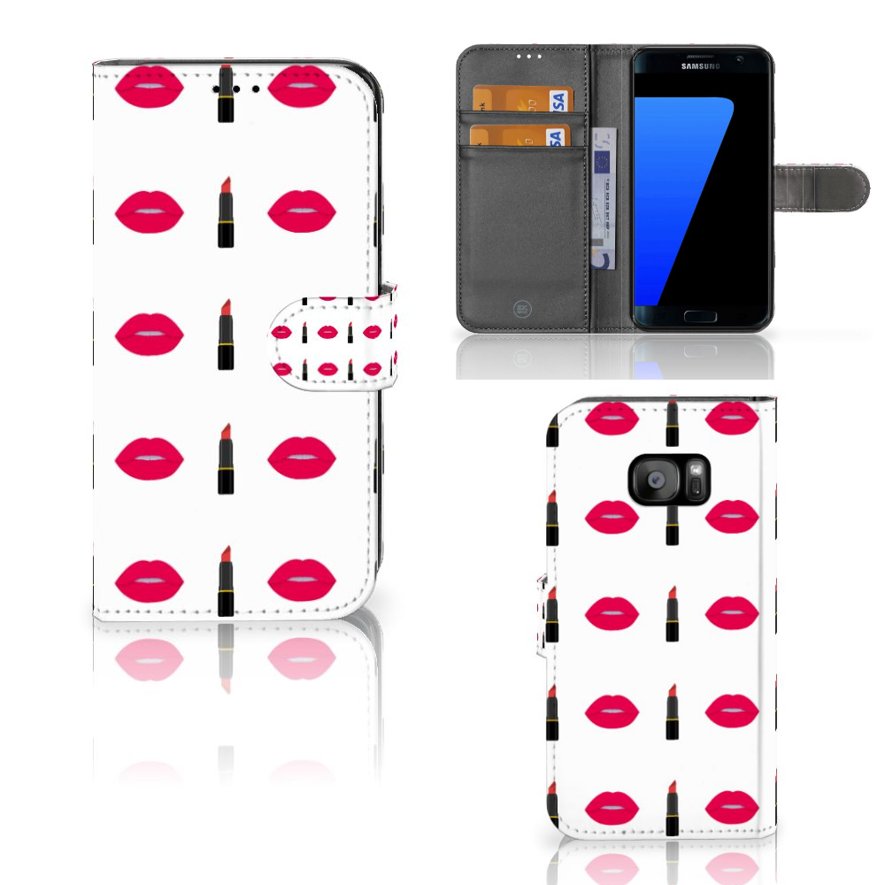 Samsung Galaxy S7 Edge Boekhoesje Design Lipstick Kiss