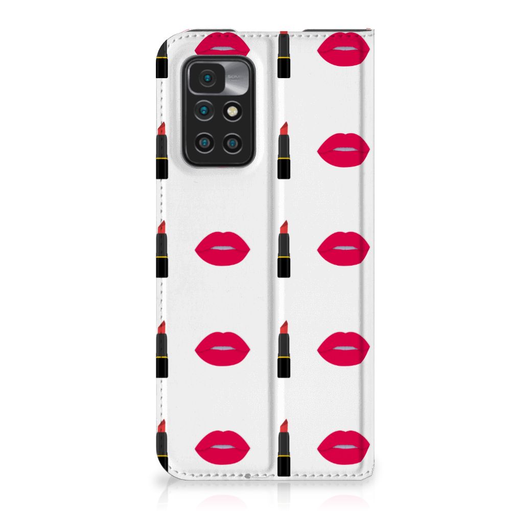 Xiaomi Redmi 10 Hoesje met Magneet Lipstick Kiss
