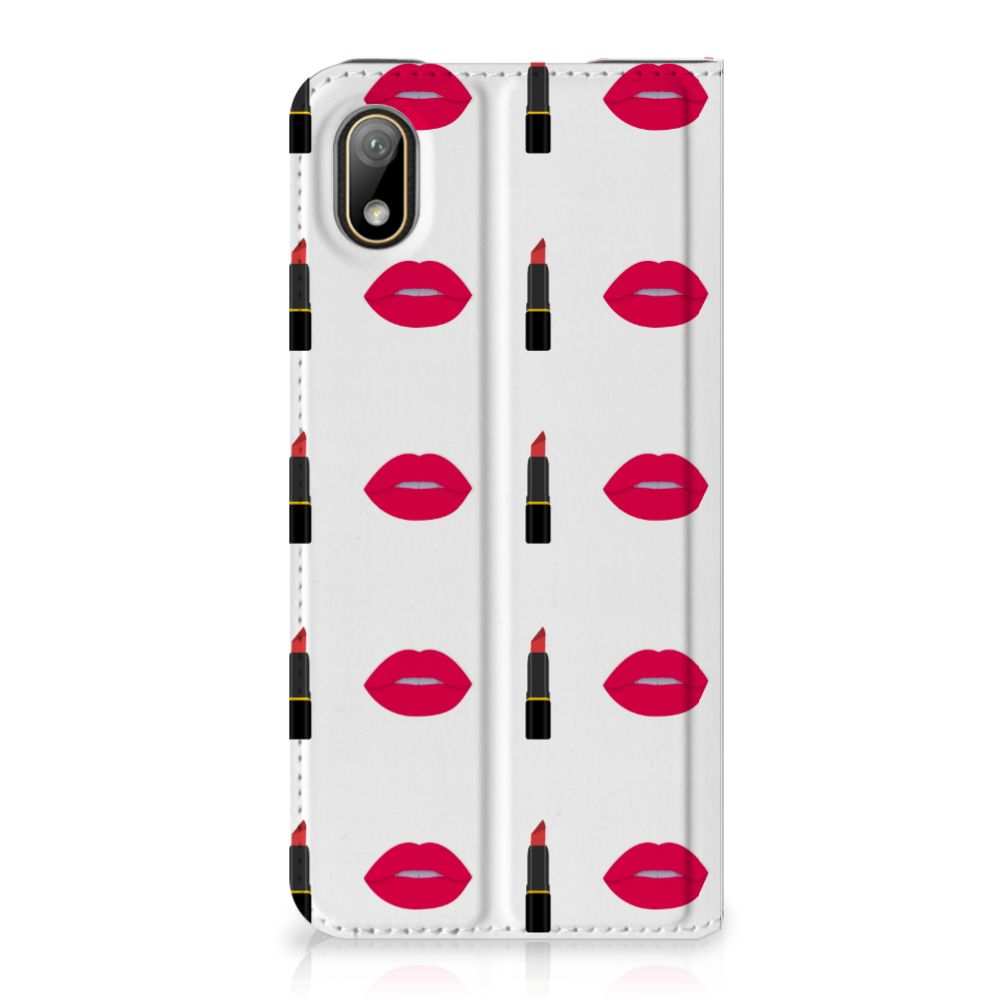 Huawei Y5 (2019) Hoesje met Magneet Lipstick Kiss