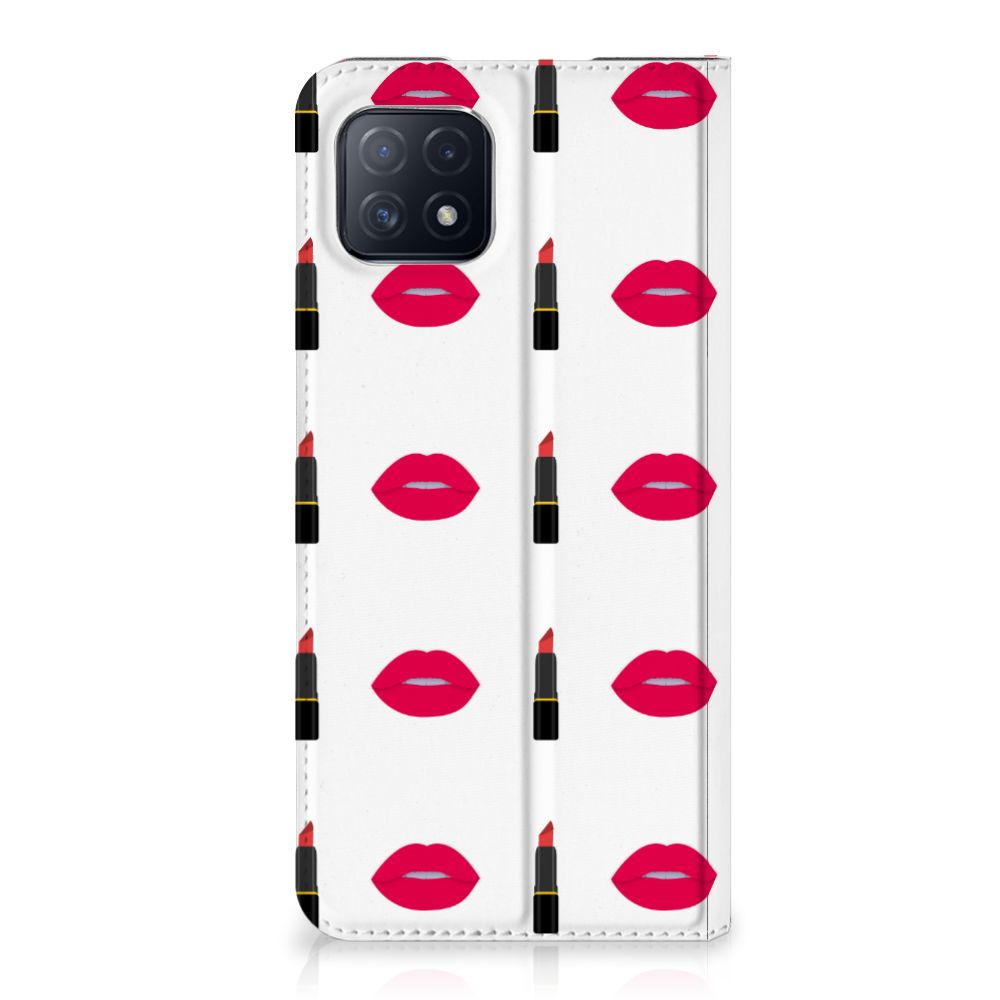 OPPO A73 5G Hoesje met Magneet Lipstick Kiss