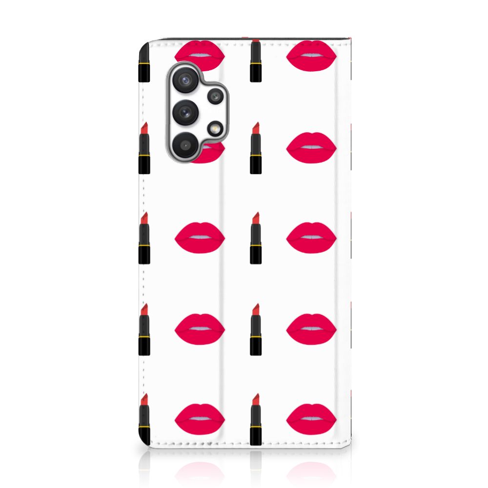 Samsung Galaxy A32 4G | A32 5G Enterprise Editie Hoesje met Magneet Lipstick Kiss