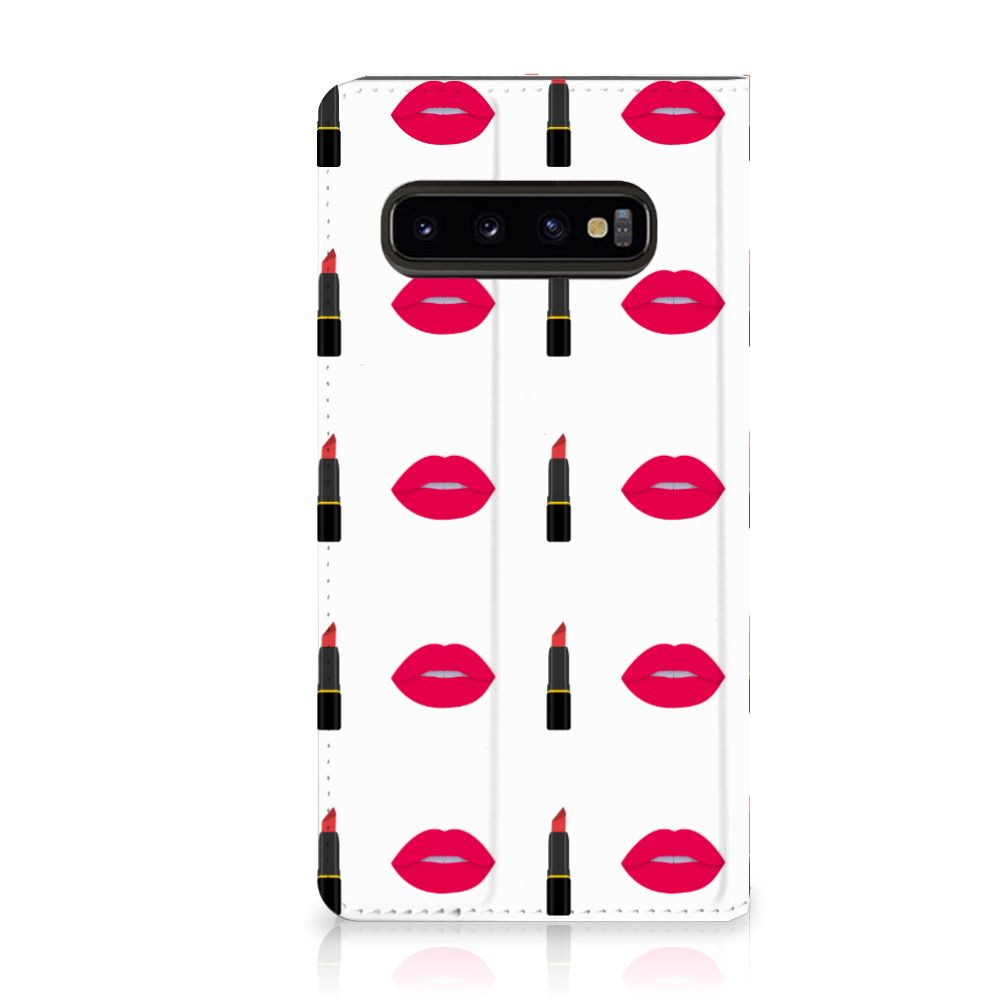 Samsung Galaxy S10 Hoesje met Magneet Lipstick Kiss
