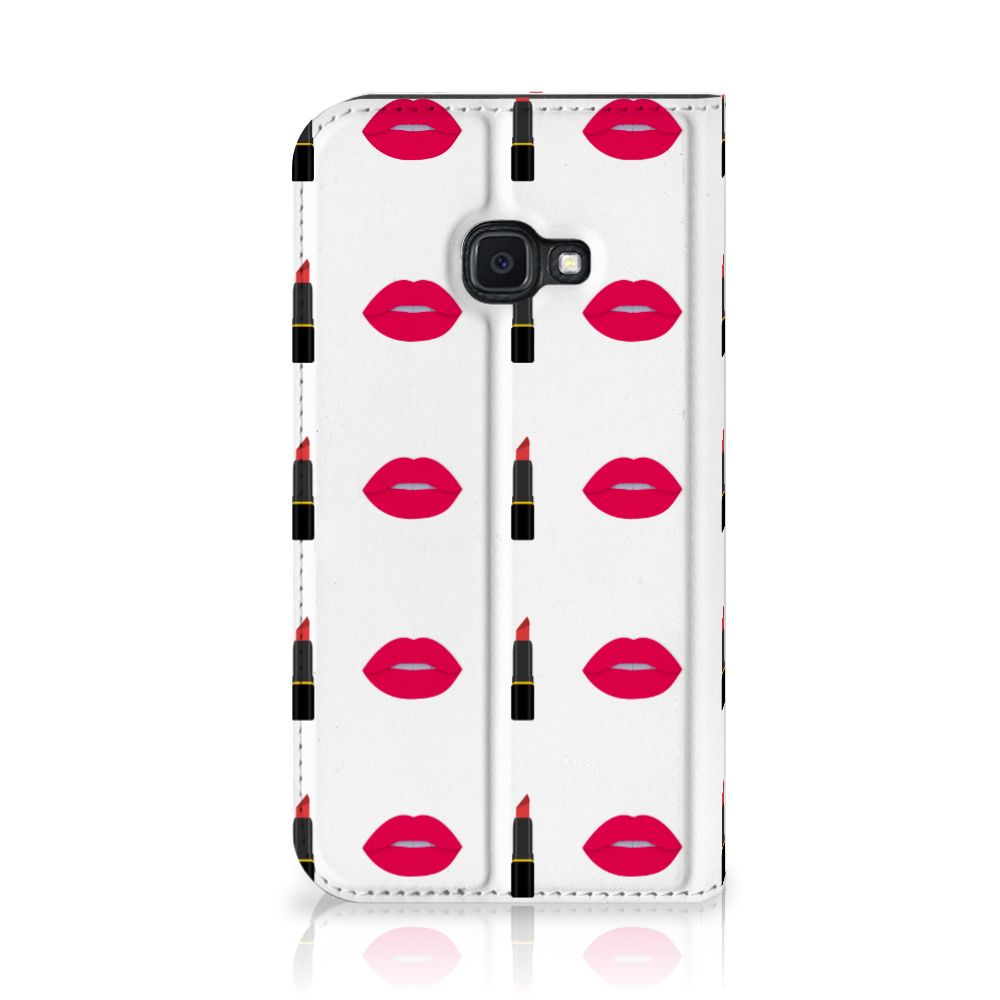 Samsung Galaxy Xcover 4s Hoesje met Magneet Lipstick Kiss
