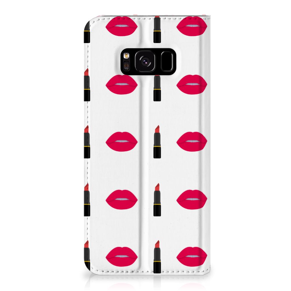 Samsung Galaxy S8 Hoesje met Magneet Lipstick Kiss