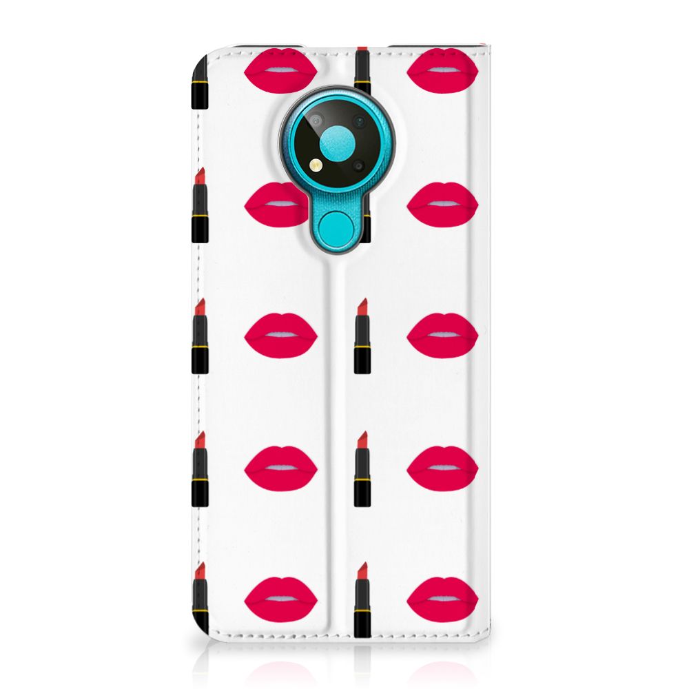 Nokia 3.4 Hoesje met Magneet Lipstick Kiss
