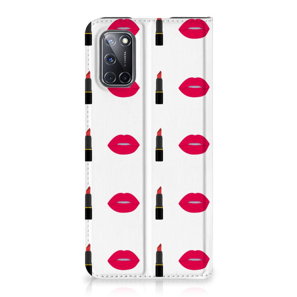OPPO A52 | A72 Hoesje met Magneet Lipstick Kiss