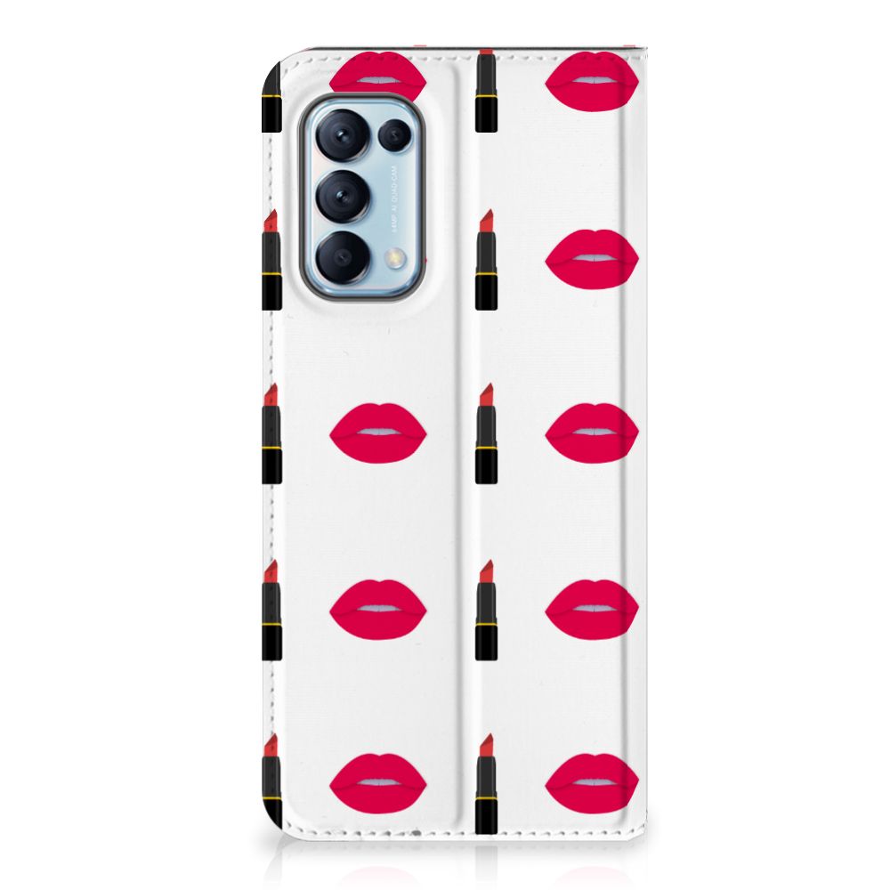 OPPO Find X3 Lite Hoesje met Magneet Lipstick Kiss